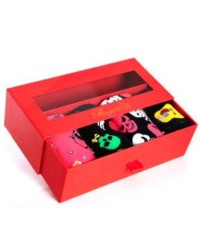 4lü Paket İskelet ve Gitar Desenli Erkek Soket Çoraplar