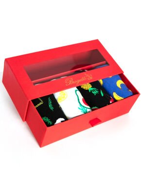4lü Paket Meyve ve Sebze Desenli Erkek Soket Çoraplar