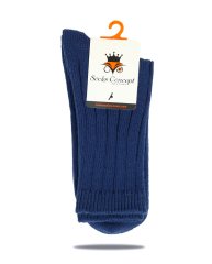 Lacivert Kalın Çizgi Detaylı Kışlık Çorap LACİVERT - 35/39