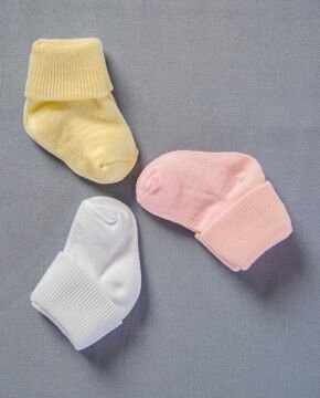 Düz Renk Kız Bebek Çorabı 3lü Eko Paket