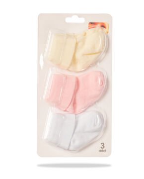 Düz Renk Kız Bebek Çorabı 3lü Eko Paket
