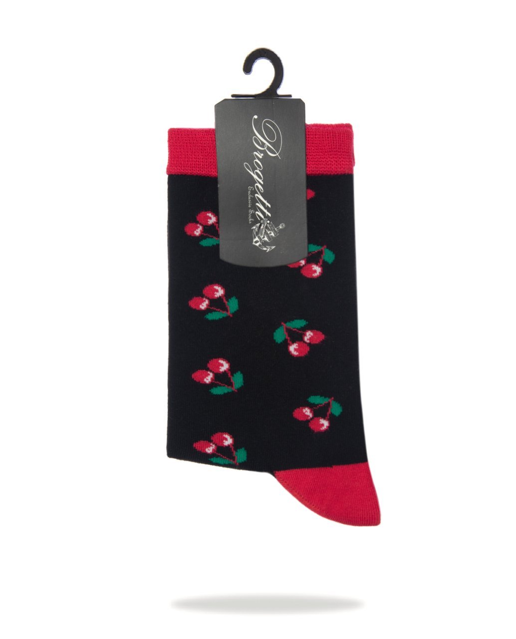 Kiraz Desenli Siyah Renk Bambu Kadın Soket Çorap SİYAH - 36/40
