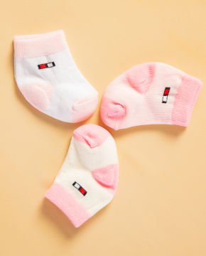 3lü Eko Paket Renkli Desenli Kız Bebek Çorap