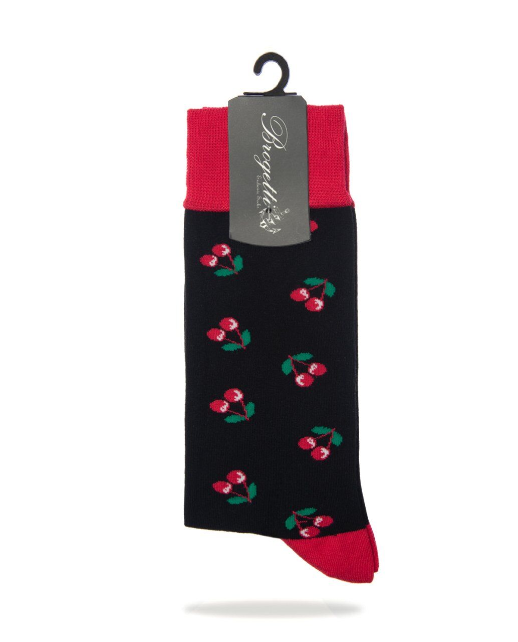 Kiraz Desenli Siyah Renk Bambu Erkek Soket Çorap SİYAH - 41/46