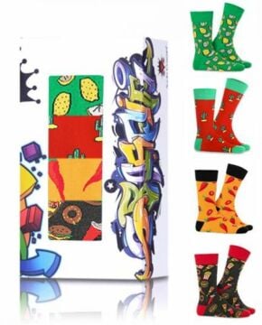 4lü Ekonomik Paket Renkli Desenli Erkek Soket Çorap