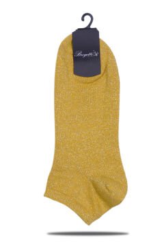 Açık Sarı Simli  Çorap Ella
