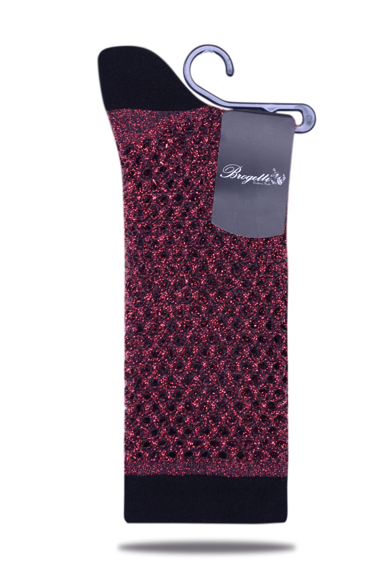 Bordo Simli File Soket Çorap BORDO - 35/39