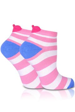 Pembe Çizgi Detaylı Soket Çorap