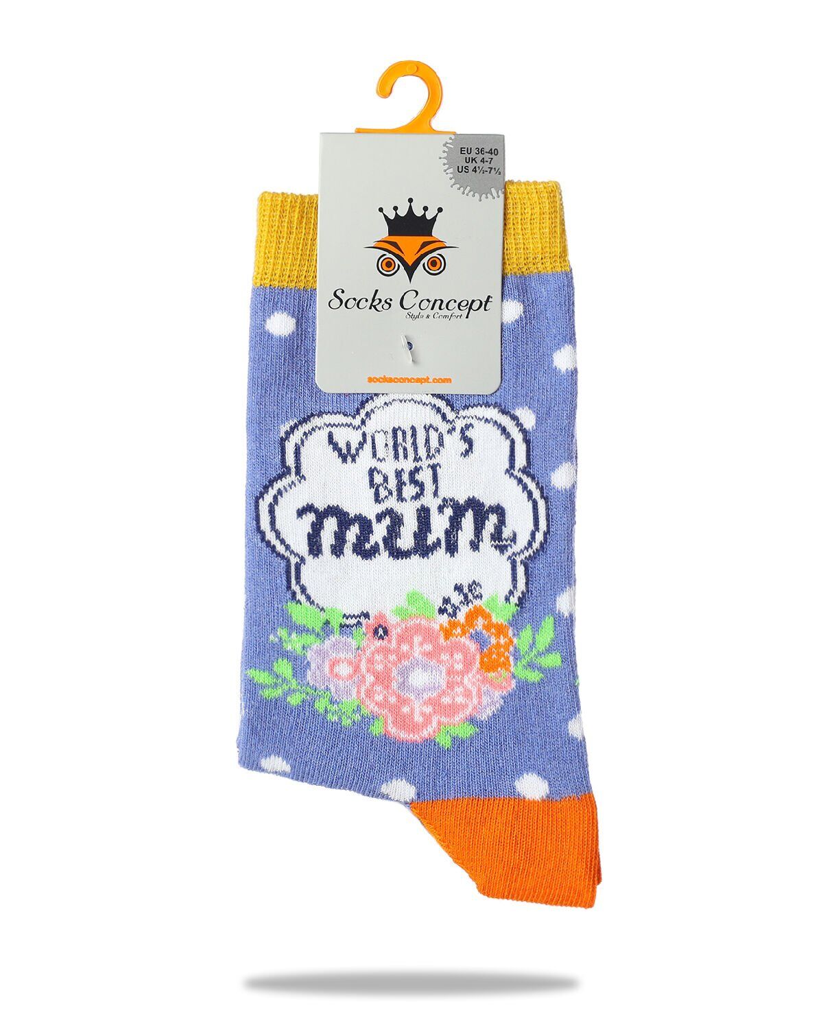 World's Best Mum Yazılı Soket Çorap RENKLİ - 36/40
