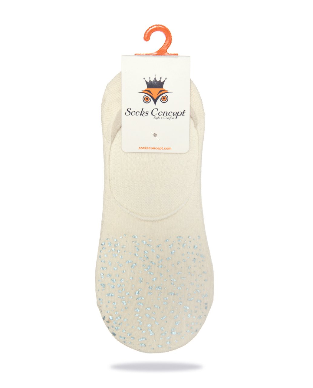 Gümüş Yaldız Baskılı Ekru Renk Kadın Babet Çorap EKRU - 36/40