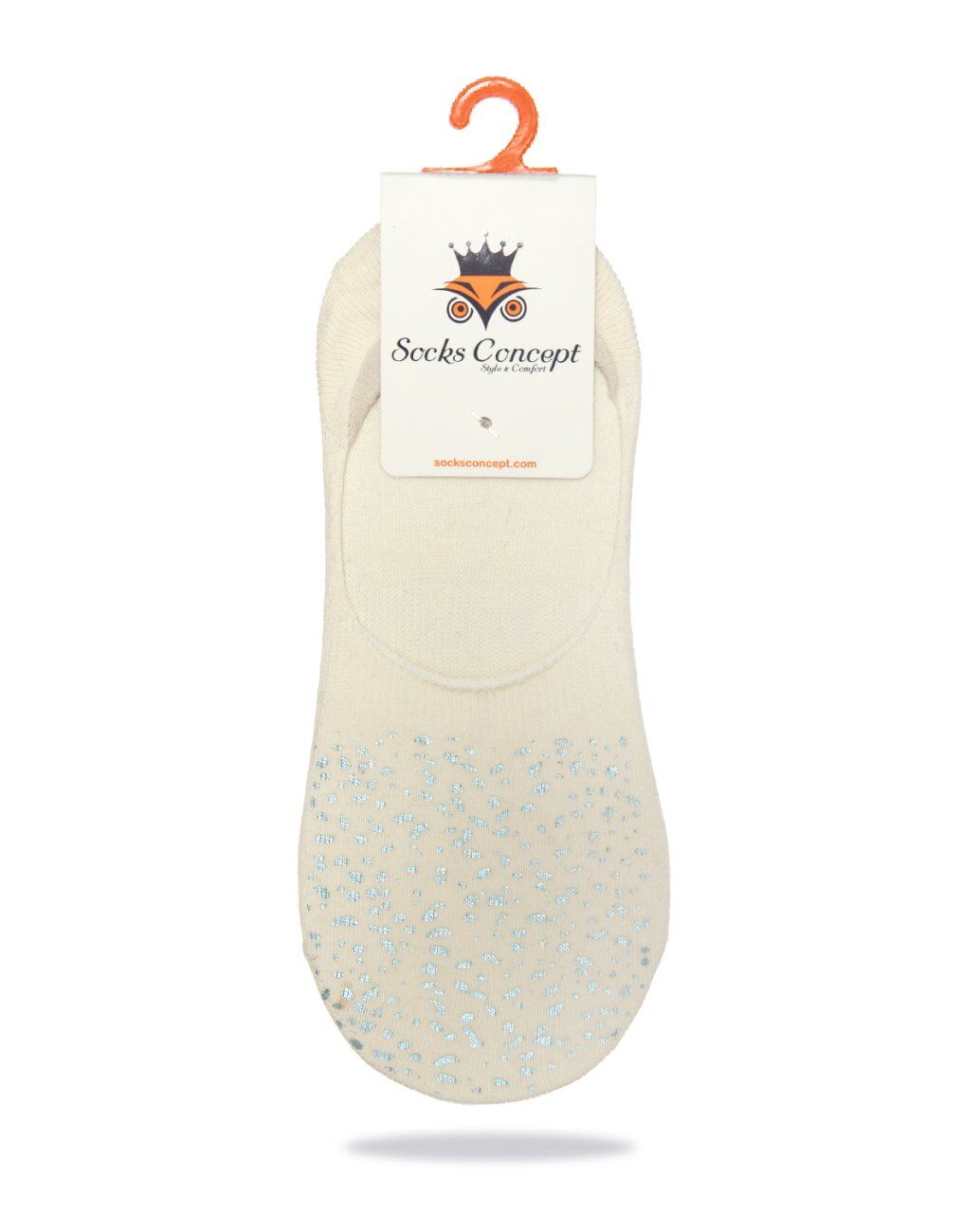 Gümüş Yaldız Baskılı Ekru Renk Kadın Babet Çorap EKRU - 36/40