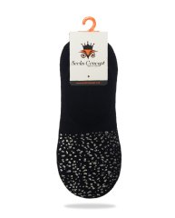 Gümüş Yaldız Baskılı Siyah Renk Kadın Babet Çorap SİYAH - 36/40