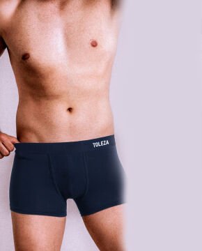 Erkek Boxer Likralı Pamuk Mavi Renk MAVİ - XL BEDEN