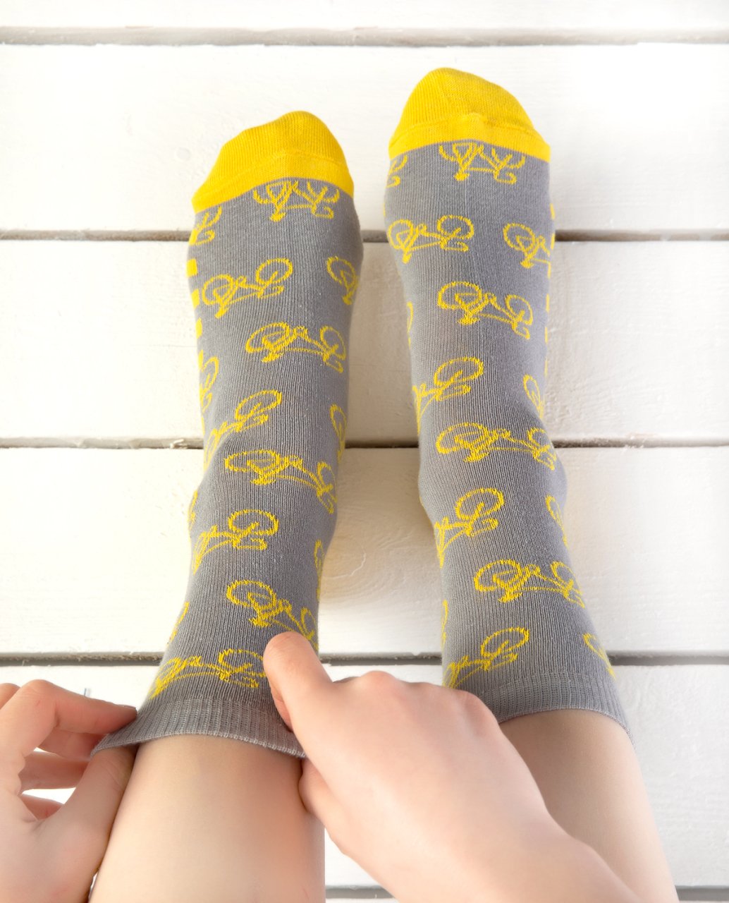 Bisiklet Desenli Soket Çorap GRİ - 36/40