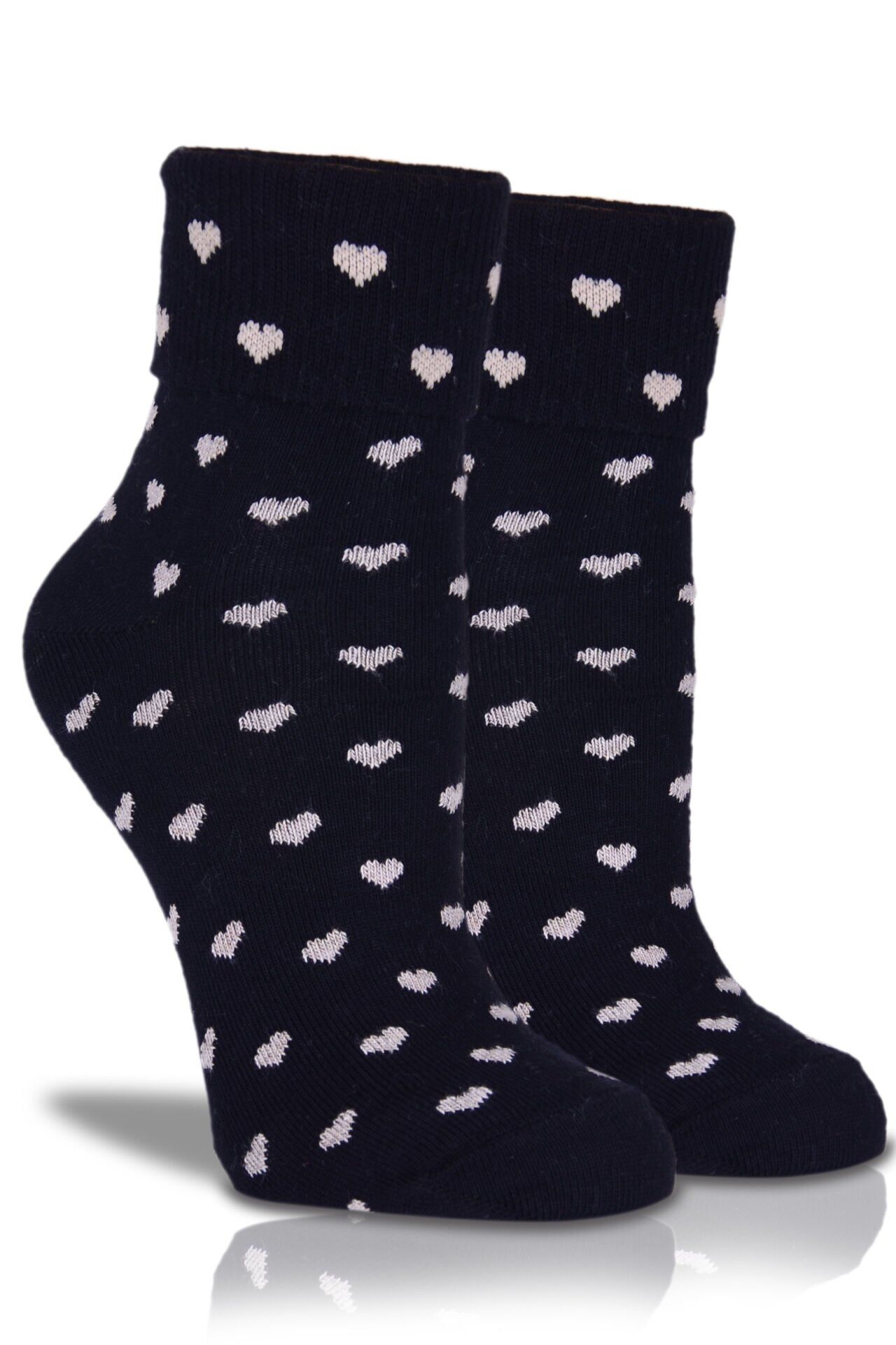 Kalp Desenli Soket Çorap