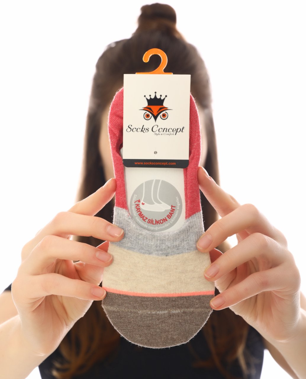 Renkli Çizgi Detaylı Babet çorap RENKLİ - 35/39