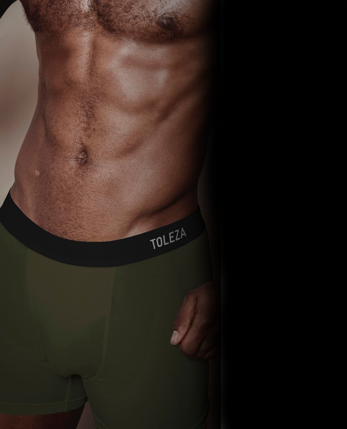 Likralı Erkek Boxer Pamuk Haki Renk