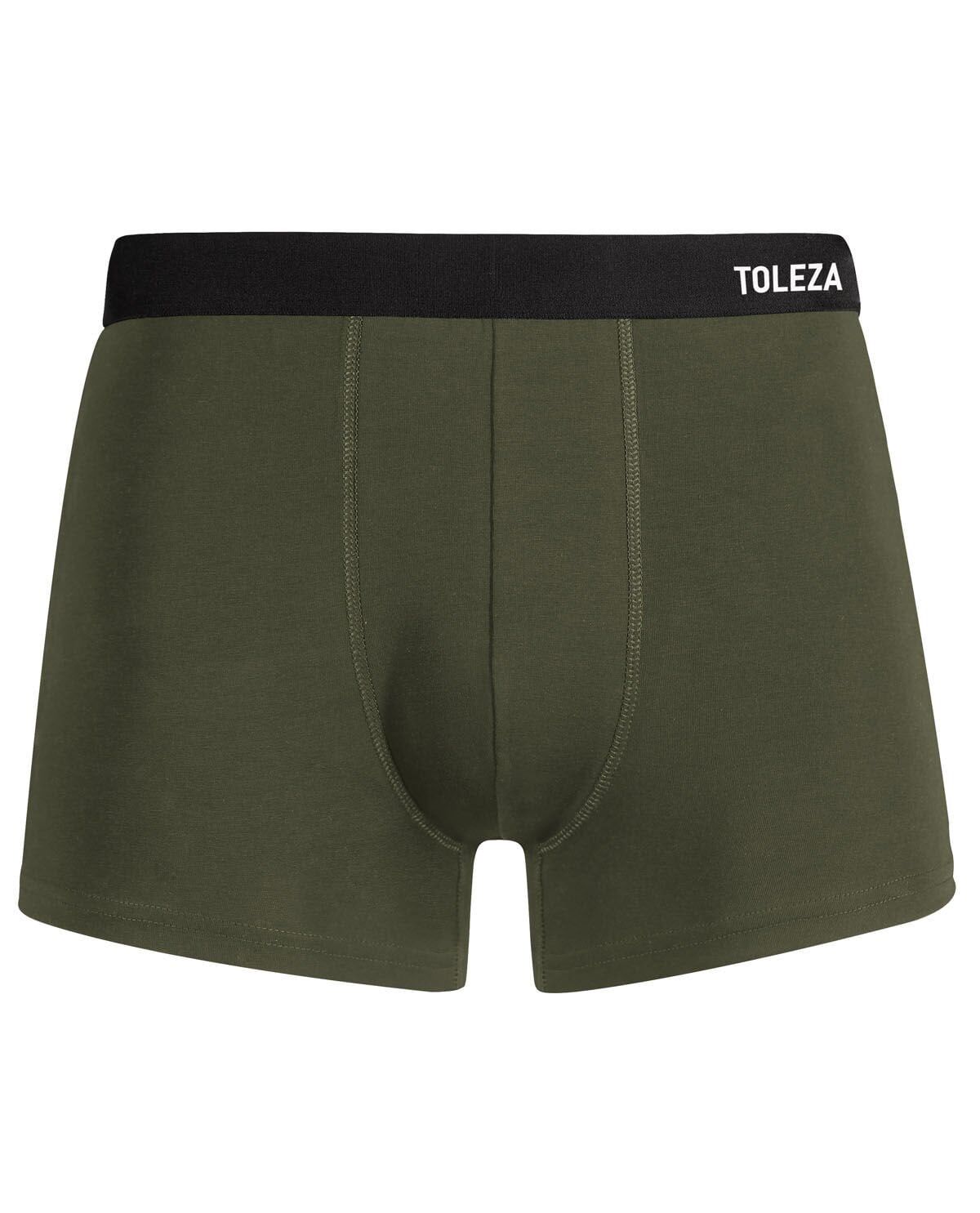 Likralı Erkek Boxer Pamuk Haki Renk