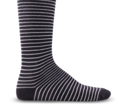 Siyah Renk Çizgi Desen Erkek Dizaltı Çorap SİYAH - TEK BEDEN