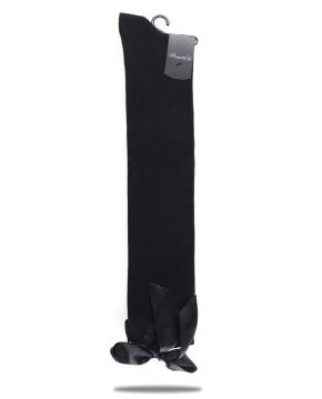 Siyah Renk Kurdela Aksesuarlı Dizüstü Çorap