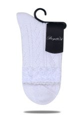 Beyaz Delikli Bilek Dantel Detaylı Soket Çorap Beyaz - 35/39