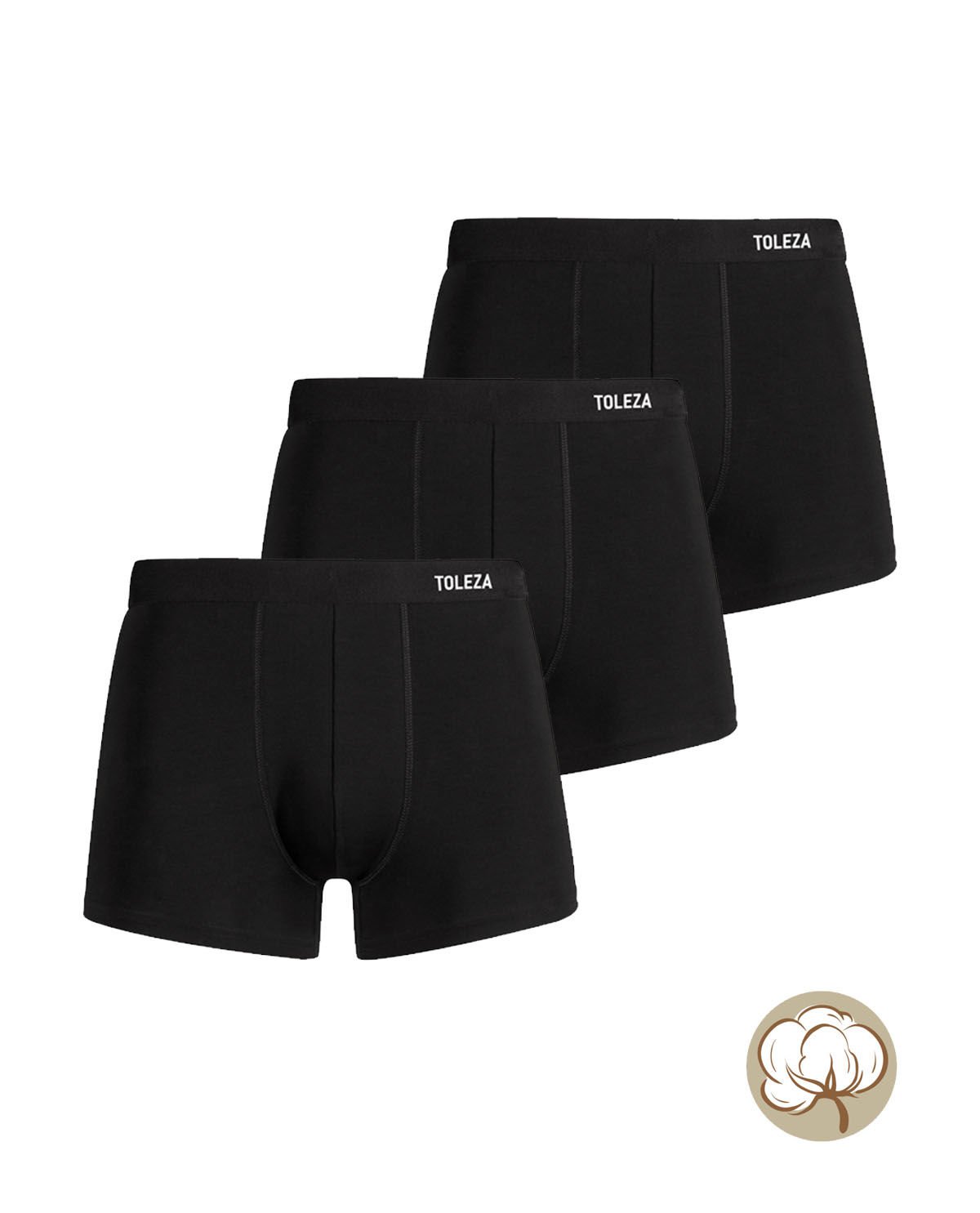 3lü Erkek Boxer Siyah Renk M Beden