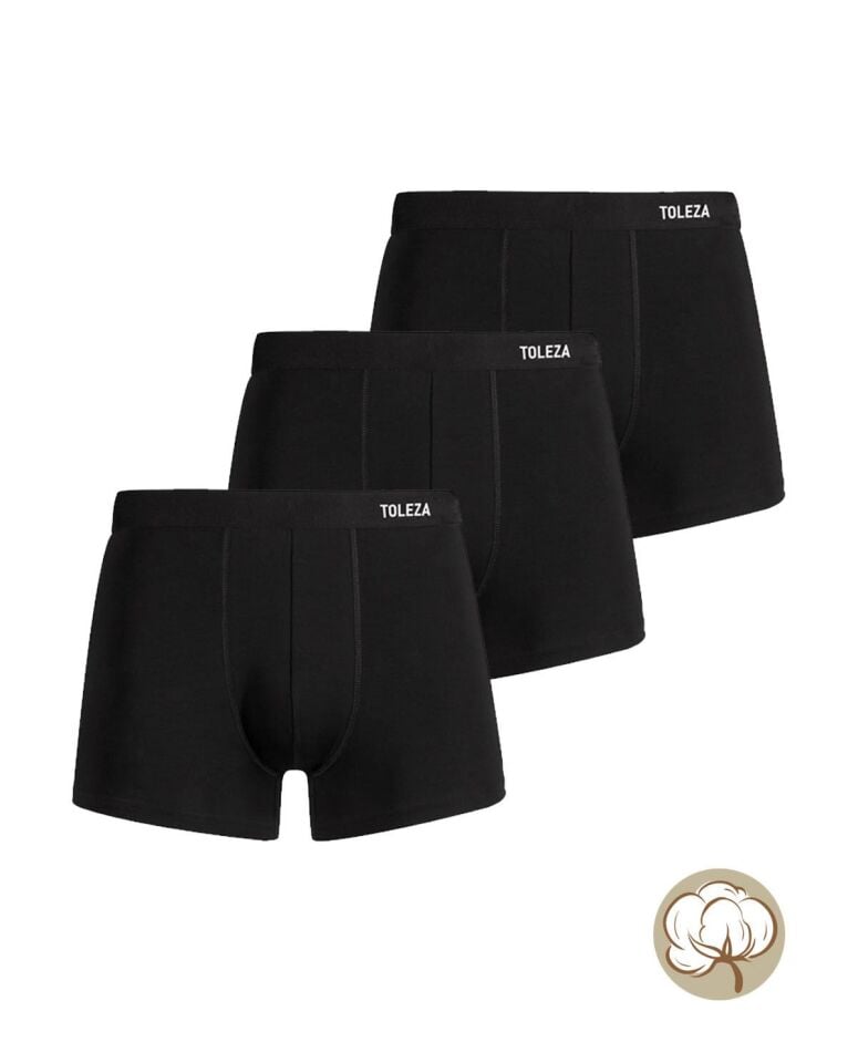 3lü Erkek Boxer Siyah Renk M Beden