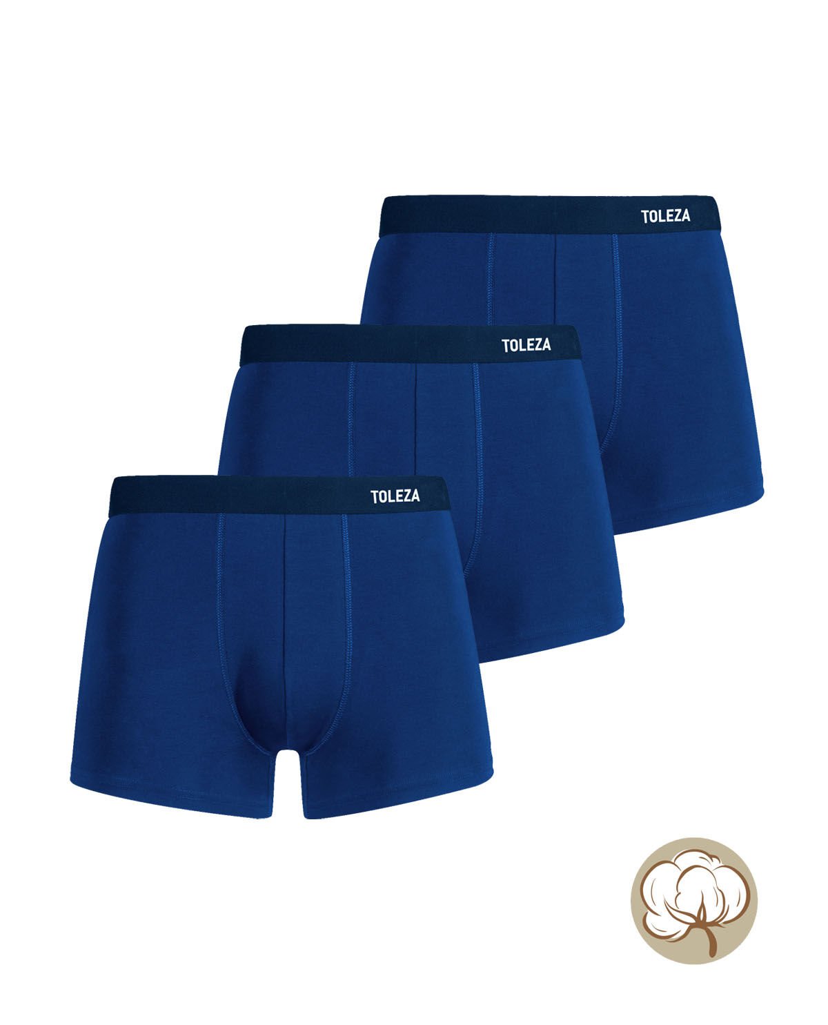 Likralı Erkek Boxer 3lü Paket Mavi Renk M Beden