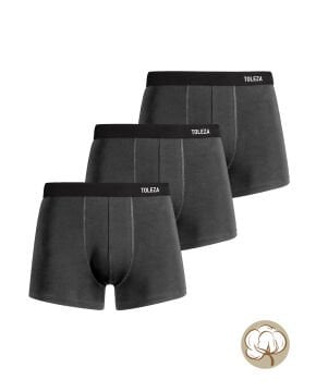 Pamuk Erkek Boxer 3lü Paket Anrasit Renk M Beden