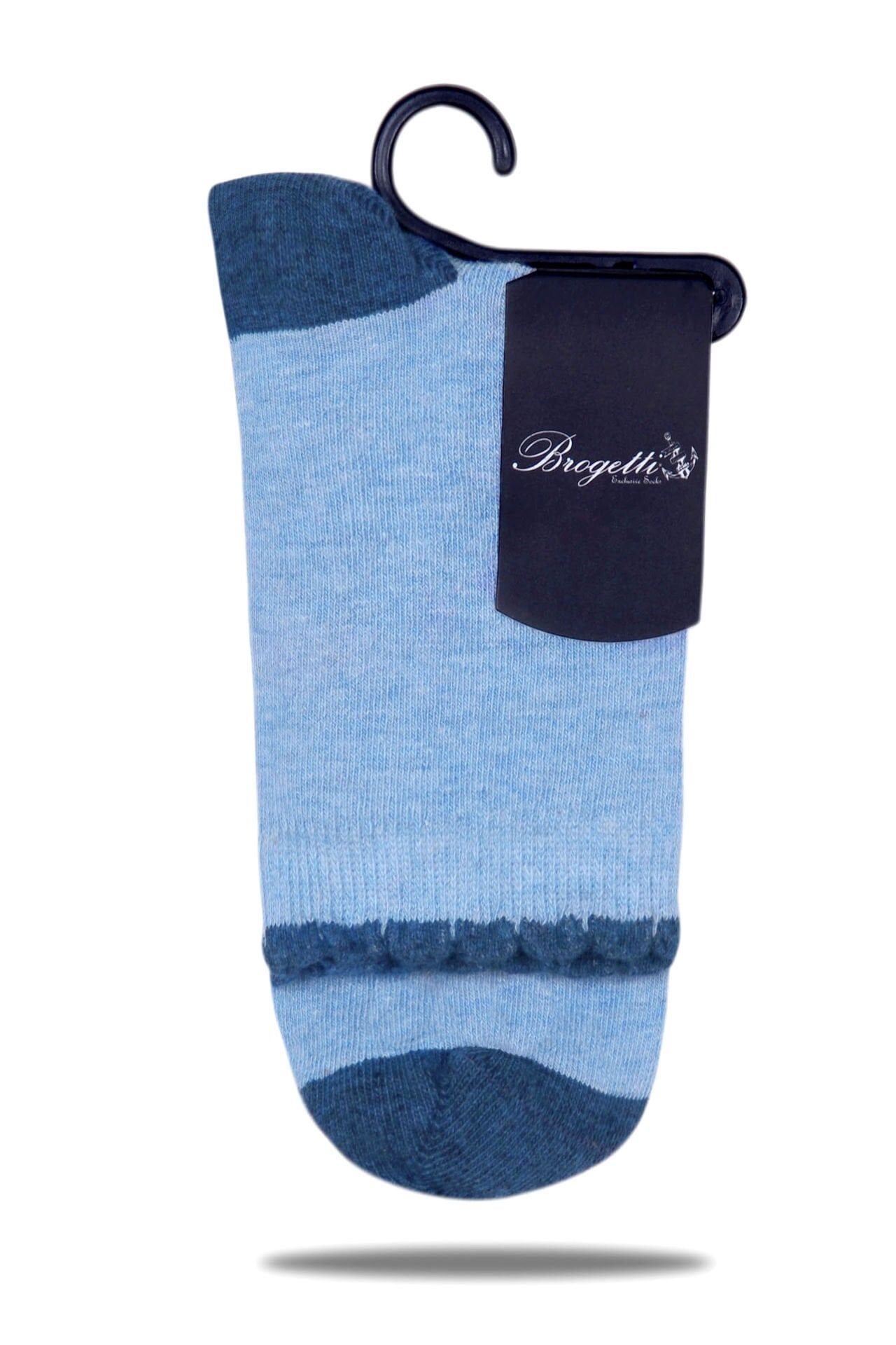 Mavi Bilek Fırfır Detaylı Soket Çorap