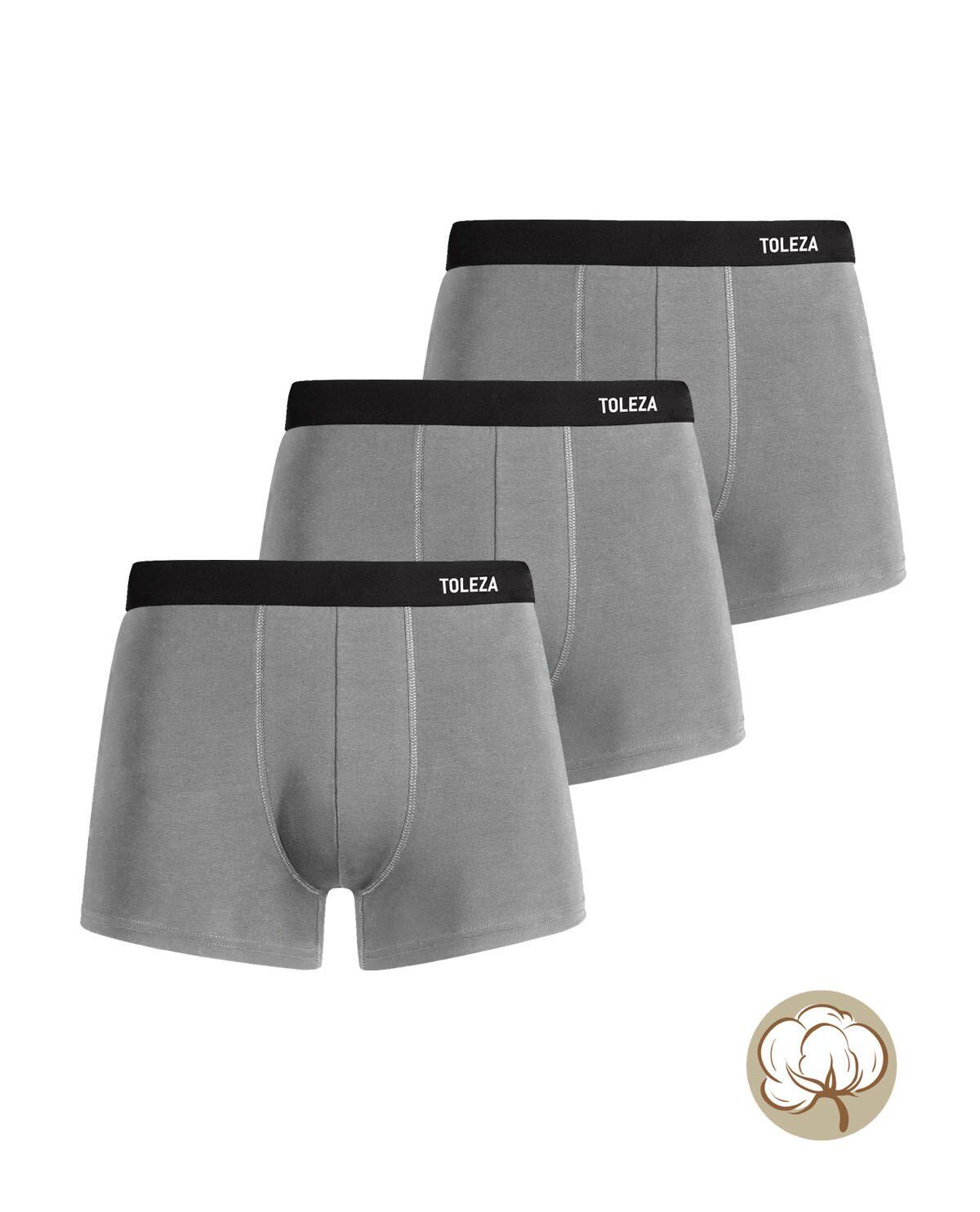 Erkek Boxer 3lü Paket Gri Renk M Beden