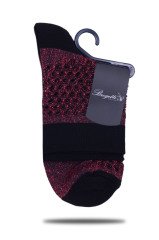 Bordo Simli Kısa File Soket Çorap BORDO - 39/41