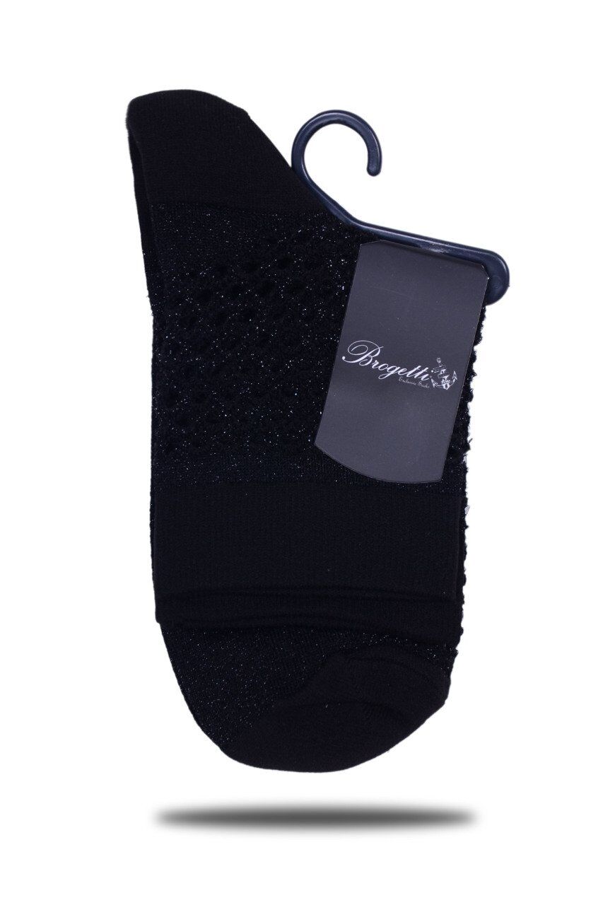 Siyah Simli Kısa File Soket Çorap SİYAH - 35/39