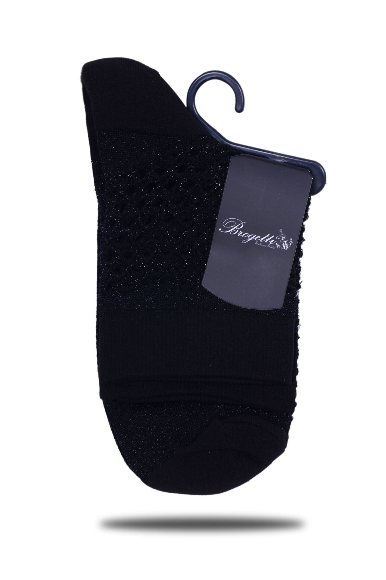 Siyah Simli Kısa File Soket Çorap SİYAH - 35/39