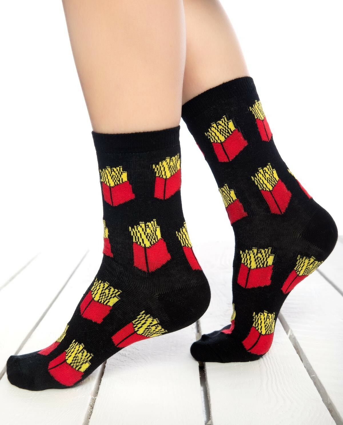 6lı Fast Food Yiyecek ve İçecek Desenli Çoraplar