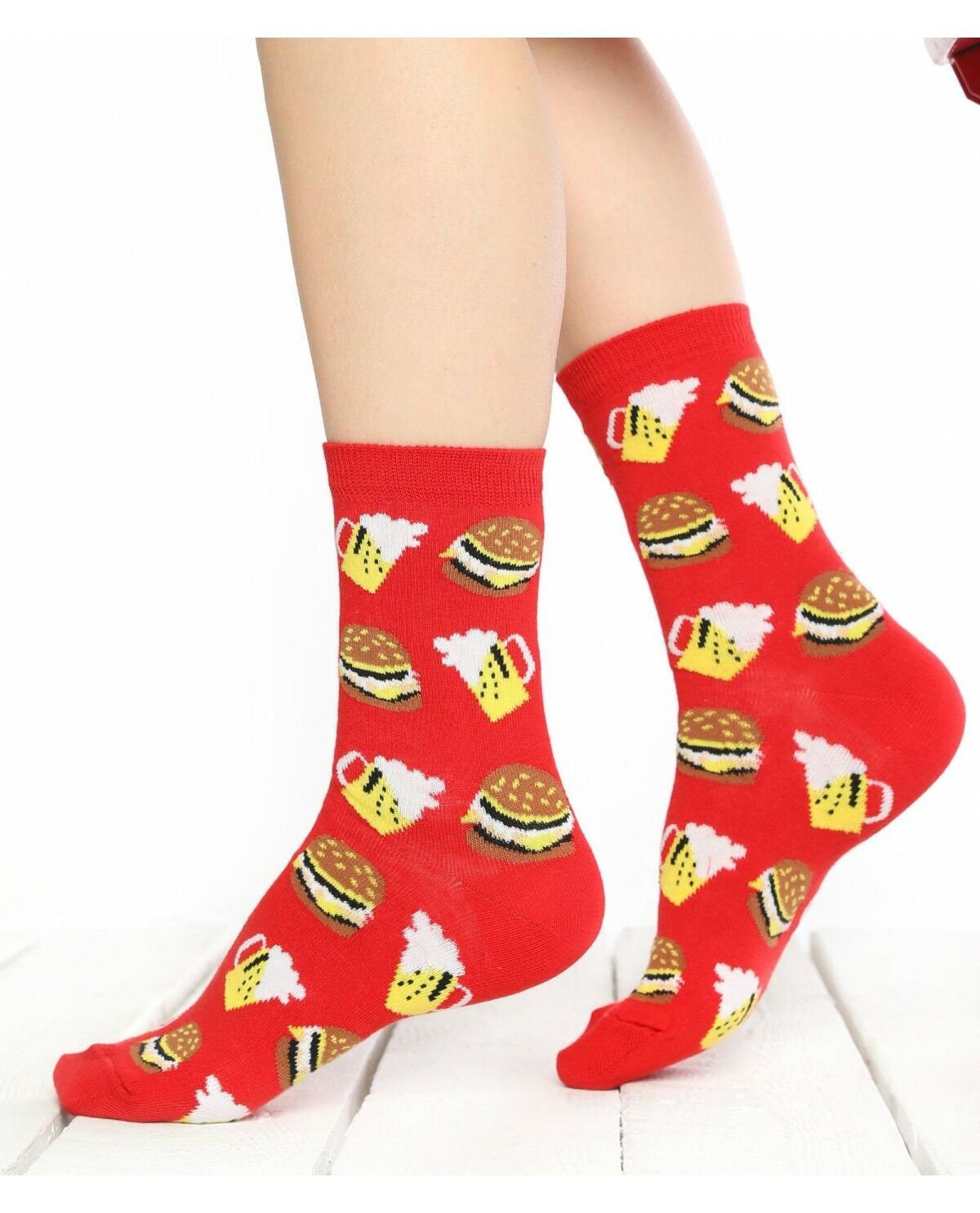 6lı Fast Food Yiyecek ve İçecek Desenli Çoraplar