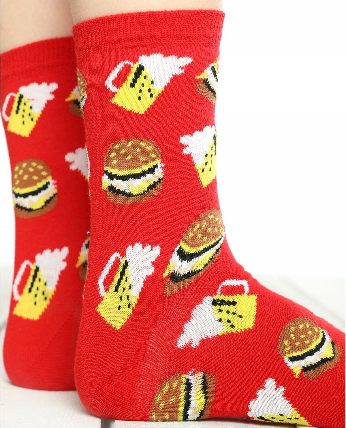 6lı Fast Food Yiyecek ve İçecek Desenli Çoraplar