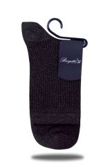 Simli Dik Çizgili Siyah Soket Çorap SİYAH - 35/39