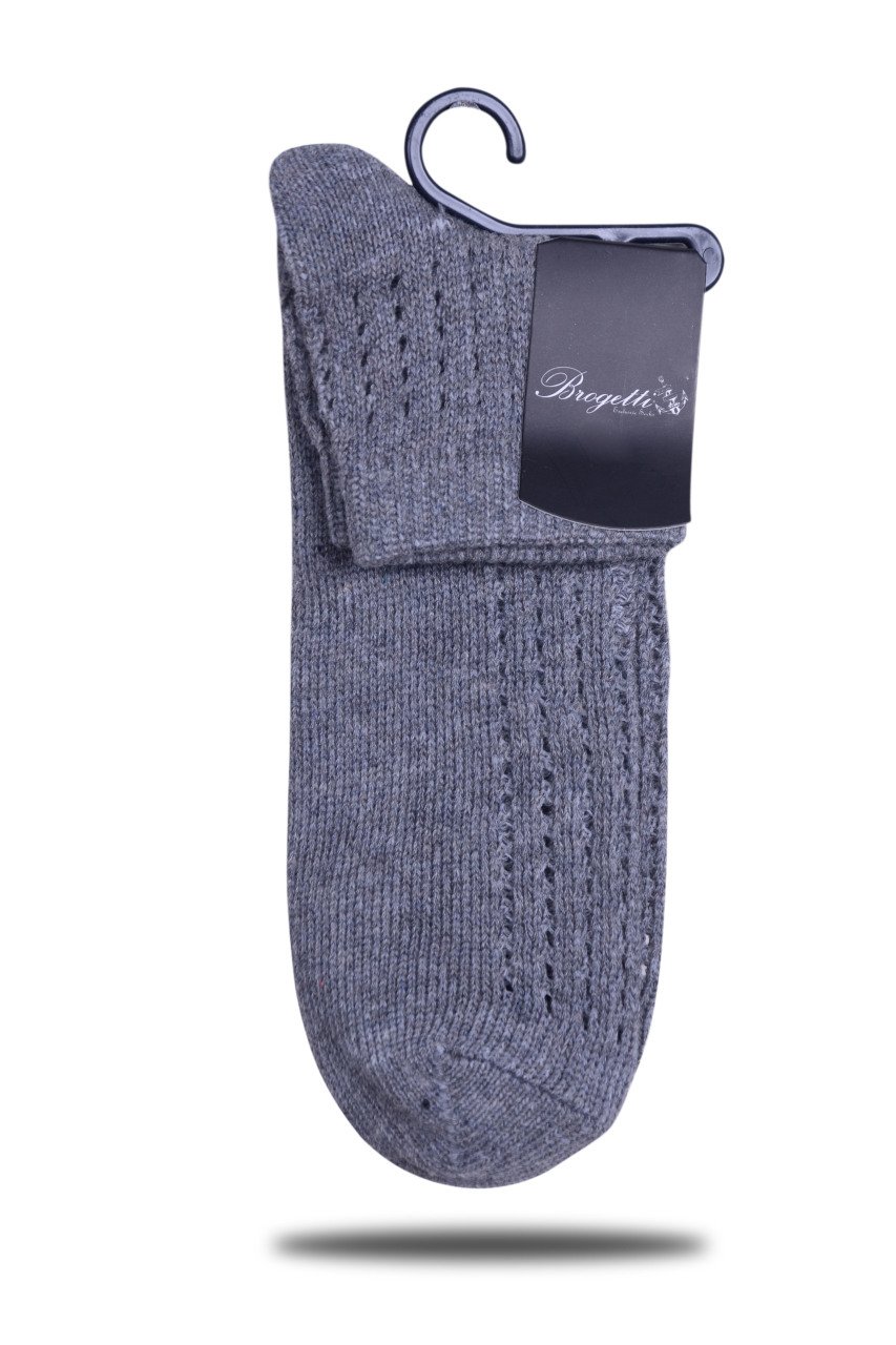 Gri Renk Delik Desenli Soket Çorap 35/39 - GRİ