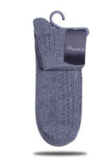 Gri Renk Delik Desenli Soket Çorap 35/39 - GRİ