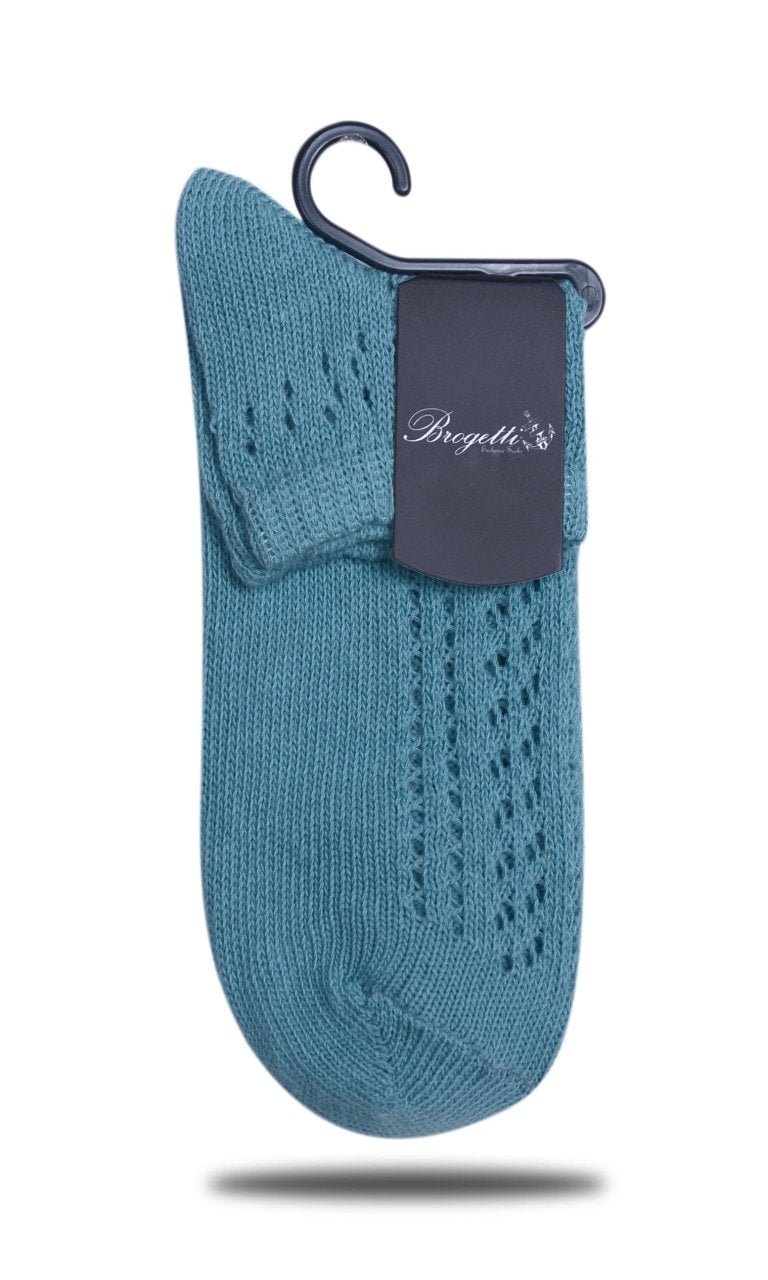 İndigo Mavi Delik Desen Soket Çorap INDIGO - 35/39