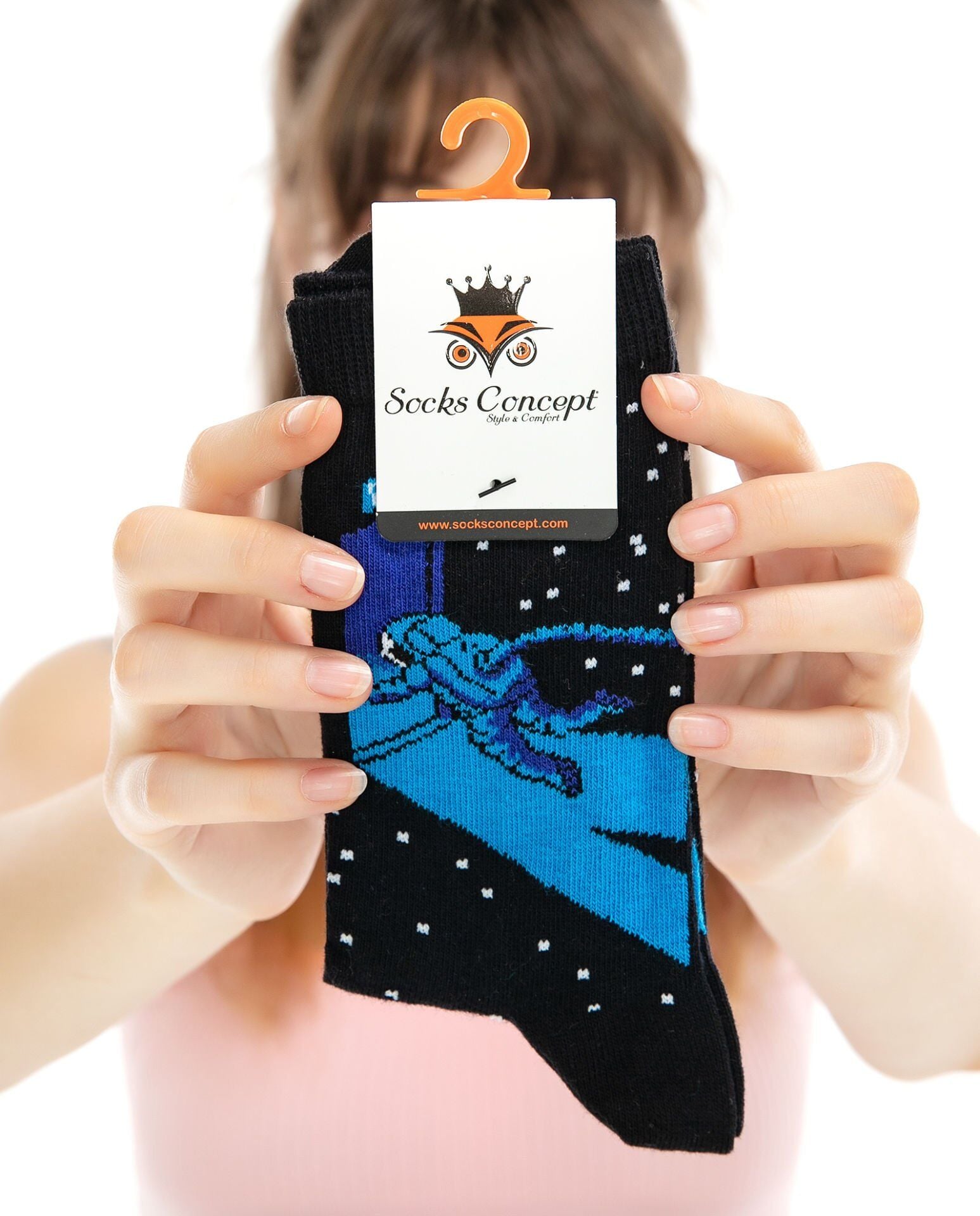 Astronot Desen Soket Çorap SİYAH - 35/39