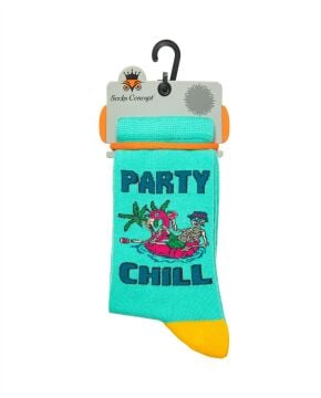 İskelet ve Flamingo Desenli Burun Dikişsiz Çorap