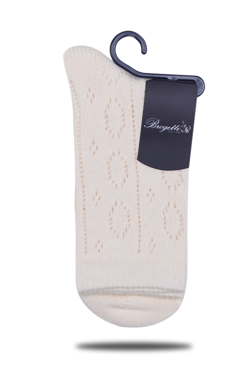 Ekru Delik Desen Soket Çorap Flora EKRU - 35/39