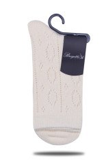 Ekru Delik Desen Soket Çorap Flora EKRU - 35/39