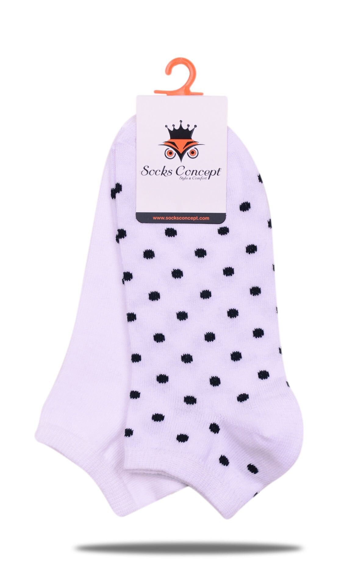 2'Li Paket Beyaz Pauntiye Desen Soket Çorap