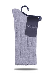 Gri Sıralı Delik Desen Soket Çorap GRİ - 35/39