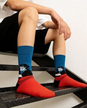 Beethoven Desenli Soket Çorap