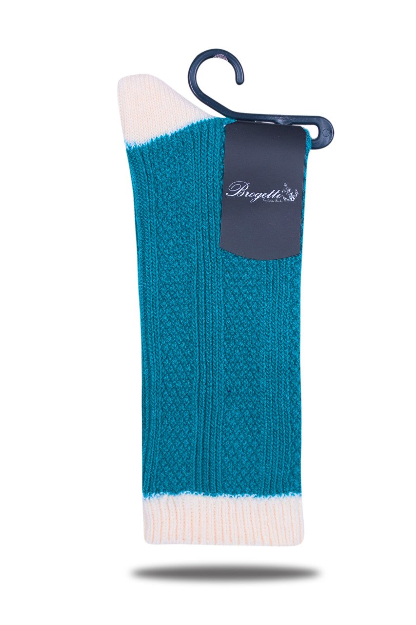 Örgü Desen Kalın Soket Çorap TURKUAZ - 35/39
