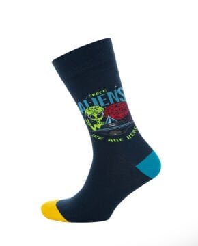 ALIENS Ufo Desenli Erkek Soket Çorap